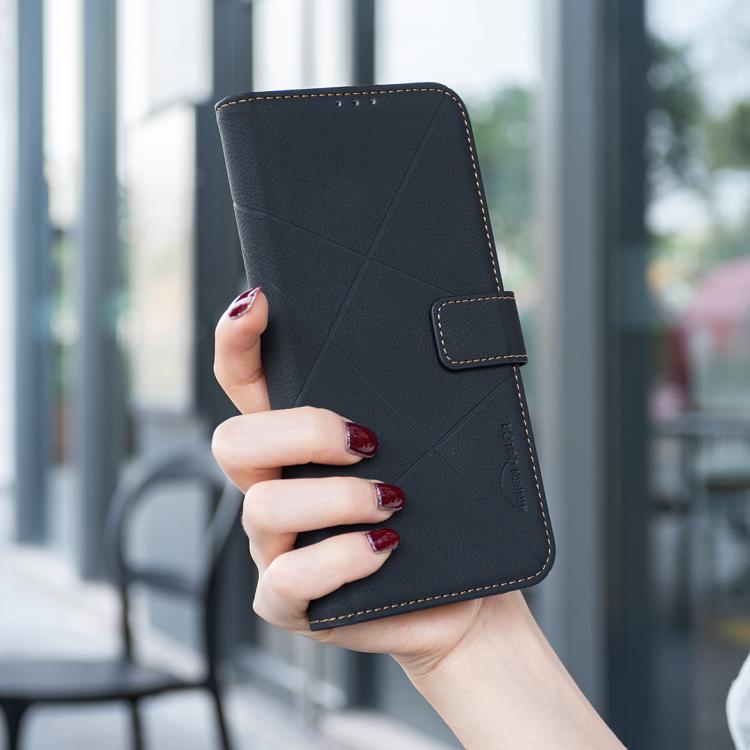 For iPhone 17 Pro Max Geometric Pattern RFID Leather Phone Case