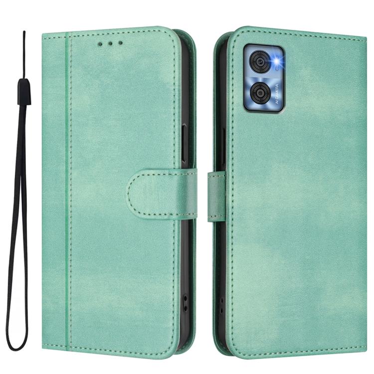 For Motorola Moto E22 4G / E22i 4G Line Splicing Buckle Retro Leather Phone Case