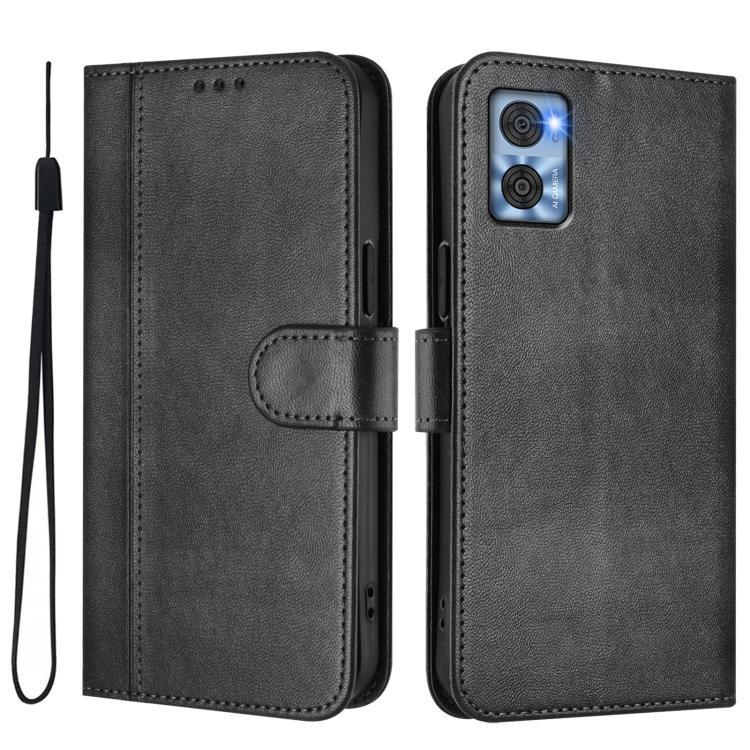 For Motorola Moto E22 4G / E22i 4G Line Splicing Buckle Retro Leather Phone Case