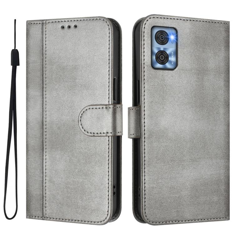 For Motorola Moto E22 4G / E22i 4G Line Splicing Buckle Retro Leather Phone Case