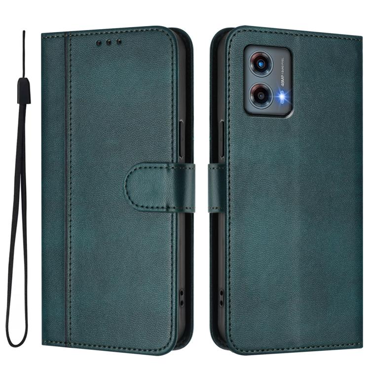 For Motorola Moto G 5G 2023 Line Splicing Buckle Retro Leather Phone Case