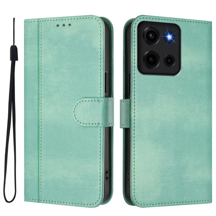 For Motorola Moto G 5G 2025 Line Splicing Buckle Retro Leather Phone Case