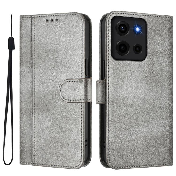 For Motorola Moto G 5G 2025 Line Splicing Buckle Retro Leather Phone Case