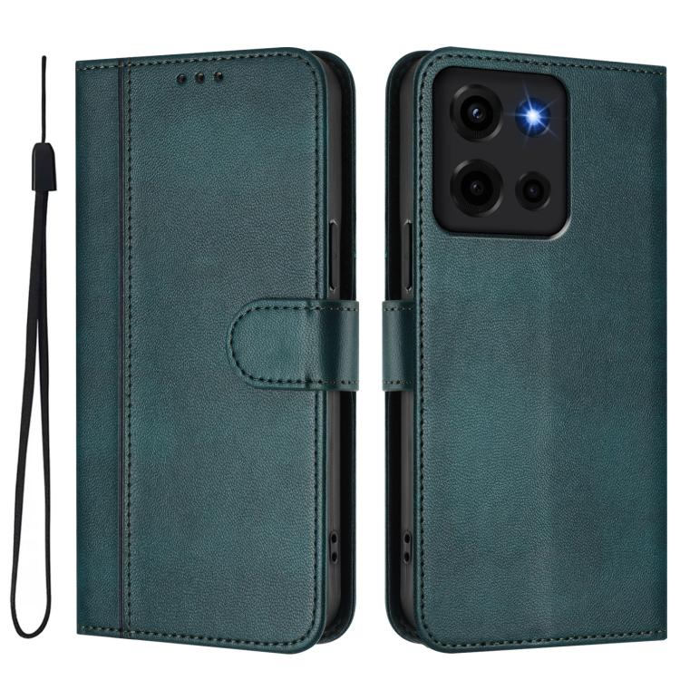 For Motorola Moto G 5G 2025 Line Splicing Buckle Retro Leather Phone Case