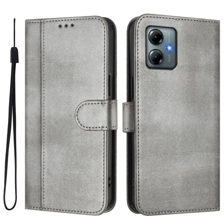 For Motorola Moto G Play 2025 / G Power 2025 Line Splicing Buckle Retro Leather Phone Case