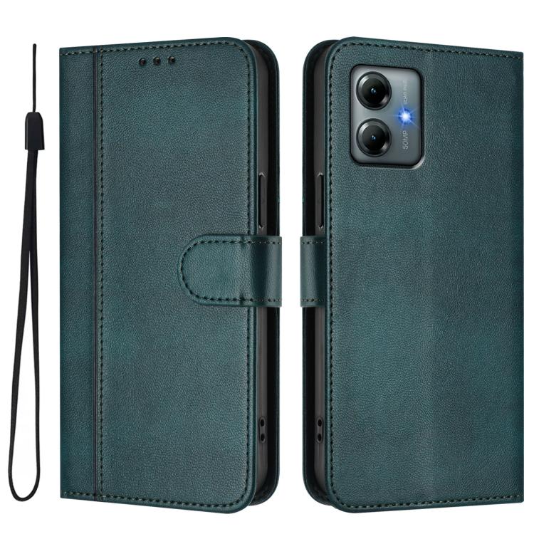 For Motorola Moto G Play 2025 / G Power 2025 Line Splicing Buckle Retro Leather Phone Case
