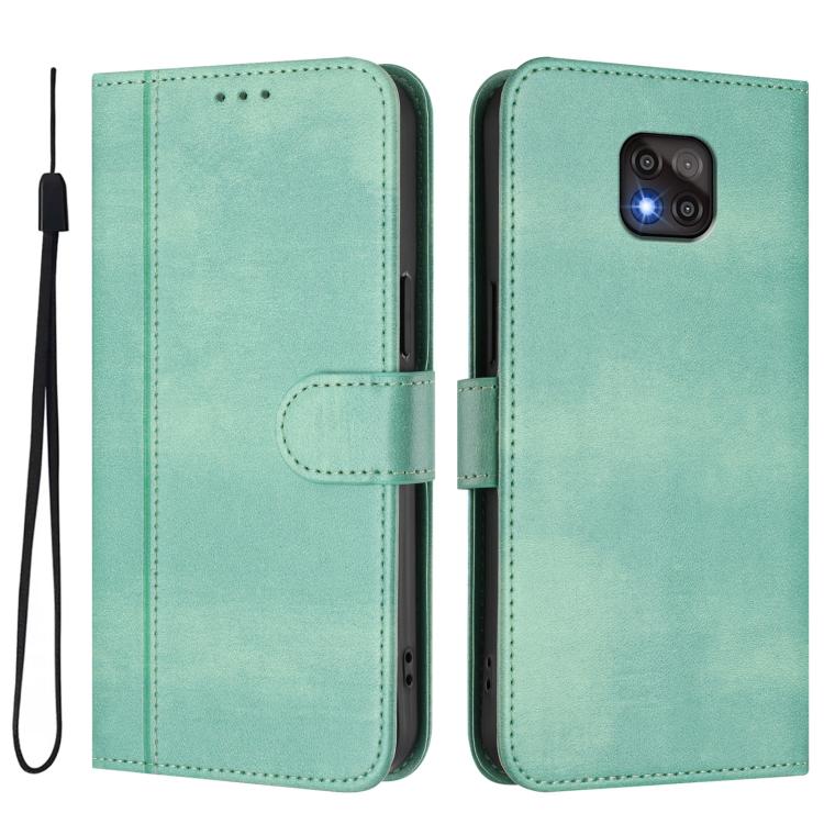 For Motorola Moto G Power 2021 Line Splicing Buckle Retro Leather Phone Case