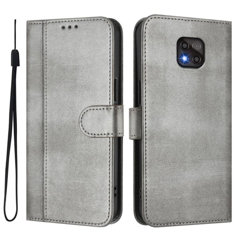For Motorola Moto G Power 2021 Line Splicing Buckle Retro Leather Phone Case