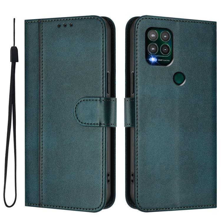 For Motorola Moto G Stylus 5G 2021 Line Splicing Buckle Retro Leather Phone Case