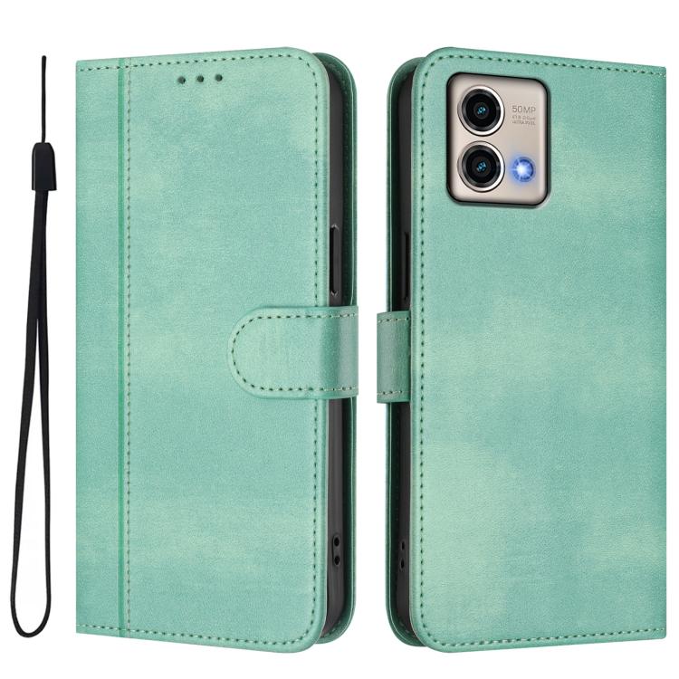 For Motorola Moto G Stylus 5G 2023 Line Splicing Buckle Retro Leather Phone Case