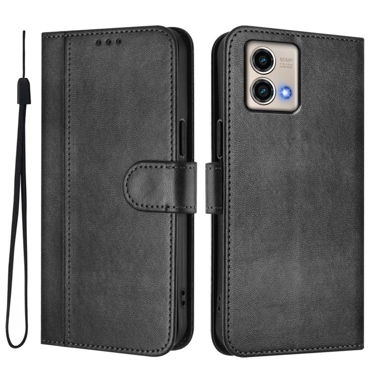 For Motorola Moto G Stylus 5G 2023 Line Splicing Buckle Retro Leather Phone Case