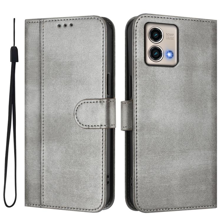 For Motorola Moto G Stylus 5G 2023 Line Splicing Buckle Retro Leather Phone Case
