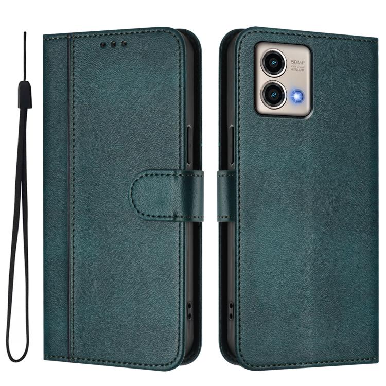 For Motorola Moto G Stylus 5G 2023 Line Splicing Buckle Retro Leather Phone Case