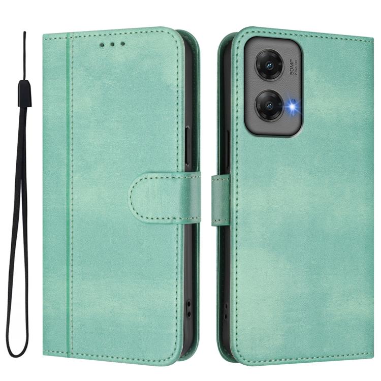 For Motorola Moto G Stylus 5G 2024 Line Splicing Buckle Retro Leather Phone Case