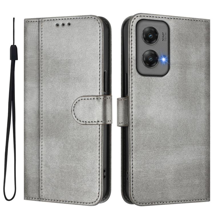 For Motorola Moto G Stylus 5G 2024 Line Splicing Buckle Retro Leather Phone Case