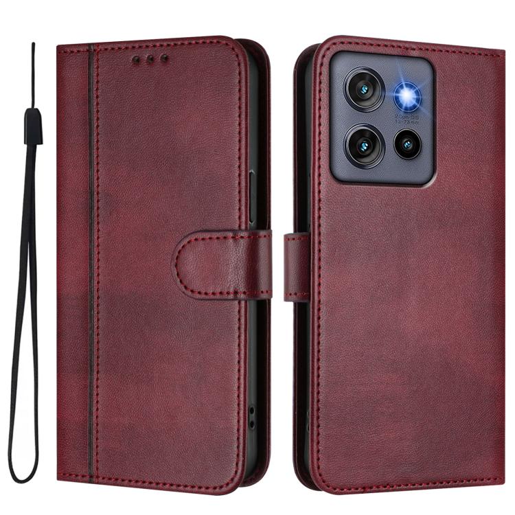 For Motorola Moto G Stylus 5G 2025 Global Line Splicing Buckle Retro Leather Phone Case