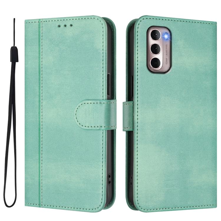 For Motorola Moto G Stylus 4G 2022 Line Splicing Buckle Retro Leather Phone Case