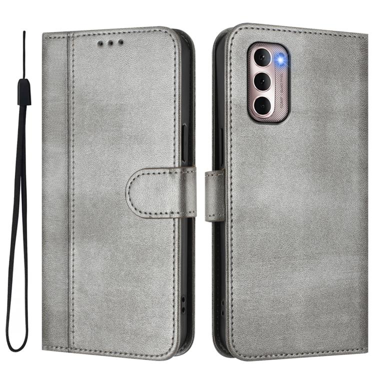 For Motorola Moto G Stylus 4G 2022 Line Splicing Buckle Retro Leather Phone Case
