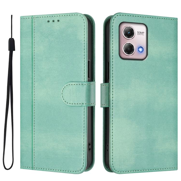 For Motorola Moto G Stylus 4G 2023 Line Splicing Buckle Retro Leather Phone Case