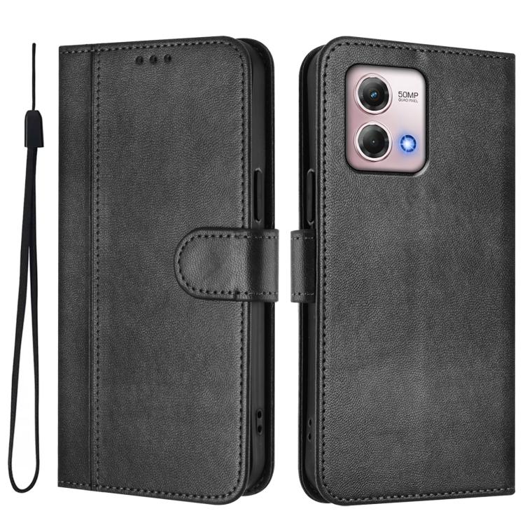 For Motorola Moto G Stylus 4G 2023 Line Splicing Buckle Retro Leather Phone Case