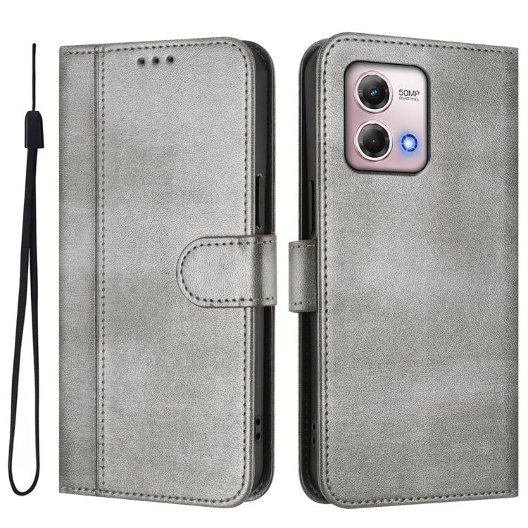 For Motorola Moto G Stylus 4G 2023 Line Splicing Buckle Retro Leather Phone Case