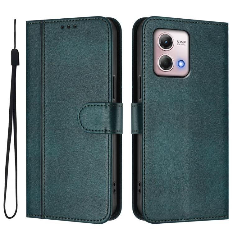 For Motorola Moto G Stylus 4G 2023 Line Splicing Buckle Retro Leather Phone Case