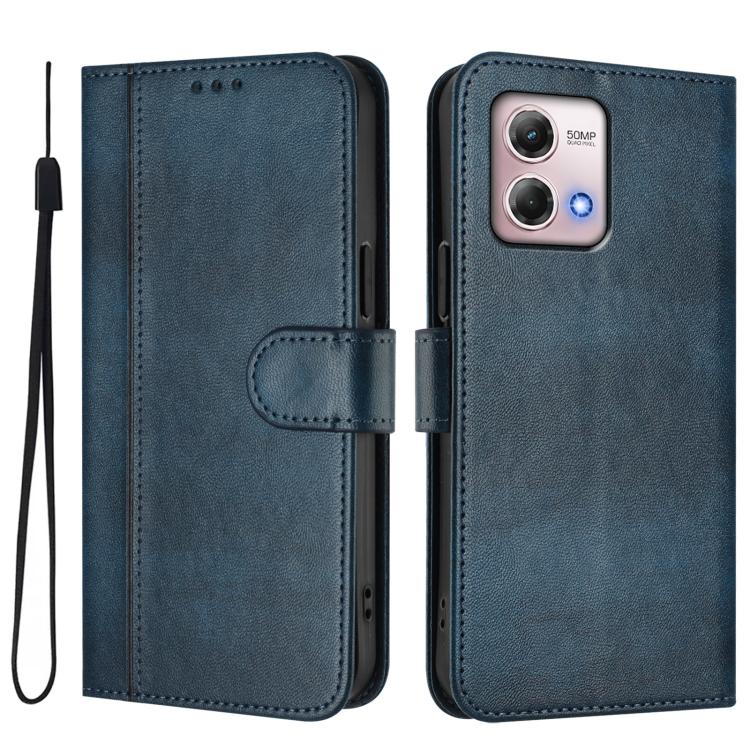 For Motorola Moto G Stylus 4G 2023 Line Splicing Buckle Retro Leather Phone Case