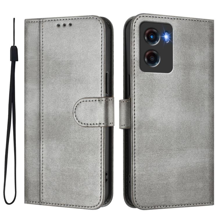 For Motorola Moto G05 / E15 Line Splicing Buckle Retro Leather Phone Case