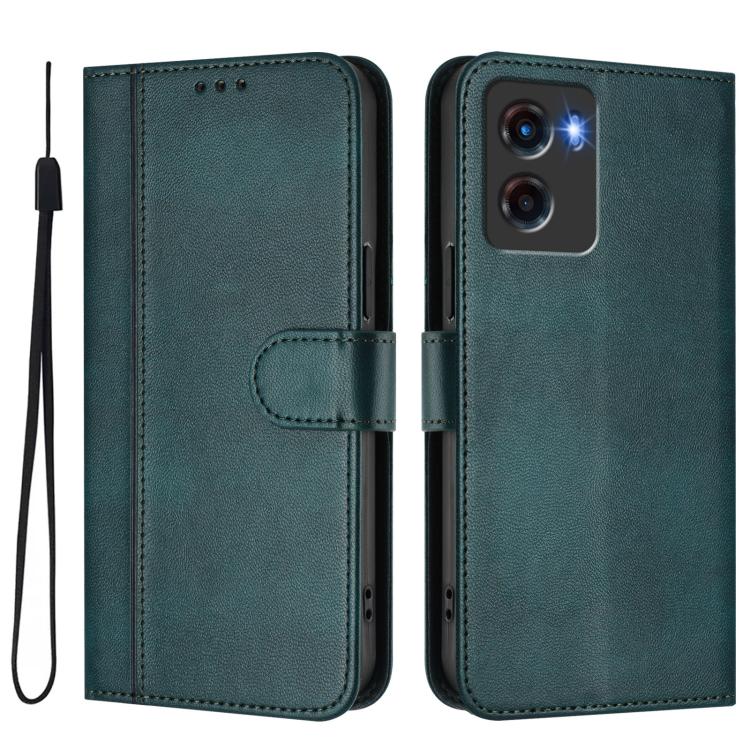 For Motorola Moto G05 / E15 Line Splicing Buckle Retro Leather Phone Case