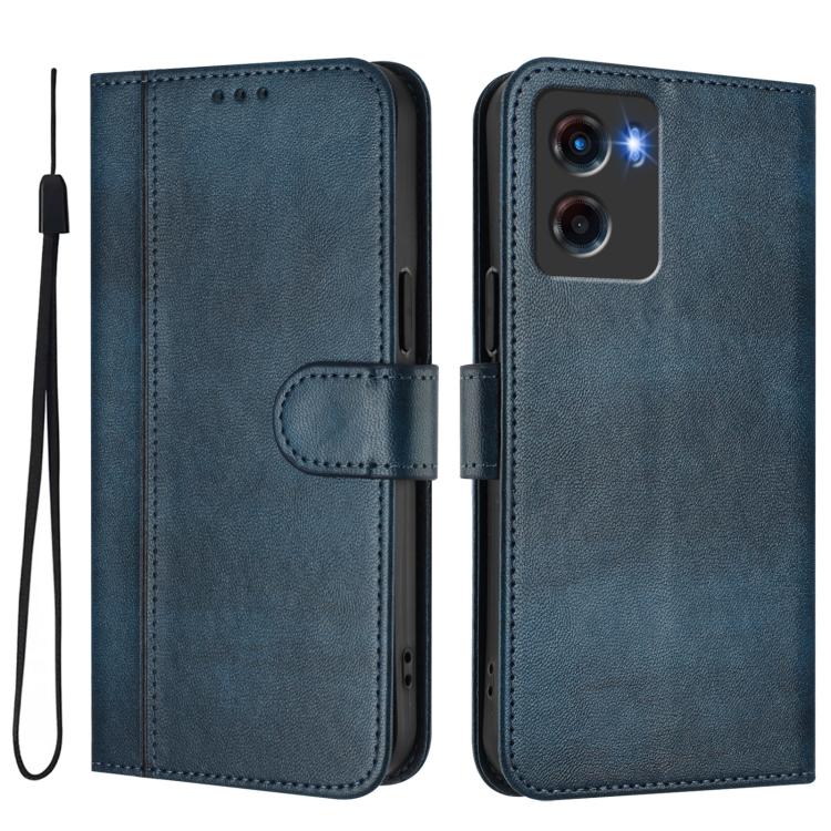 For Motorola Moto G05 / E15 Line Splicing Buckle Retro Leather Phone Case