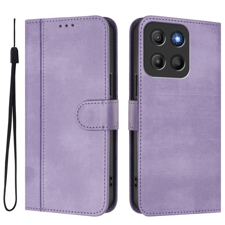 For Motorola Moto G15 / G15 Power Line Splicing Buckle Retro Leather Phone Case