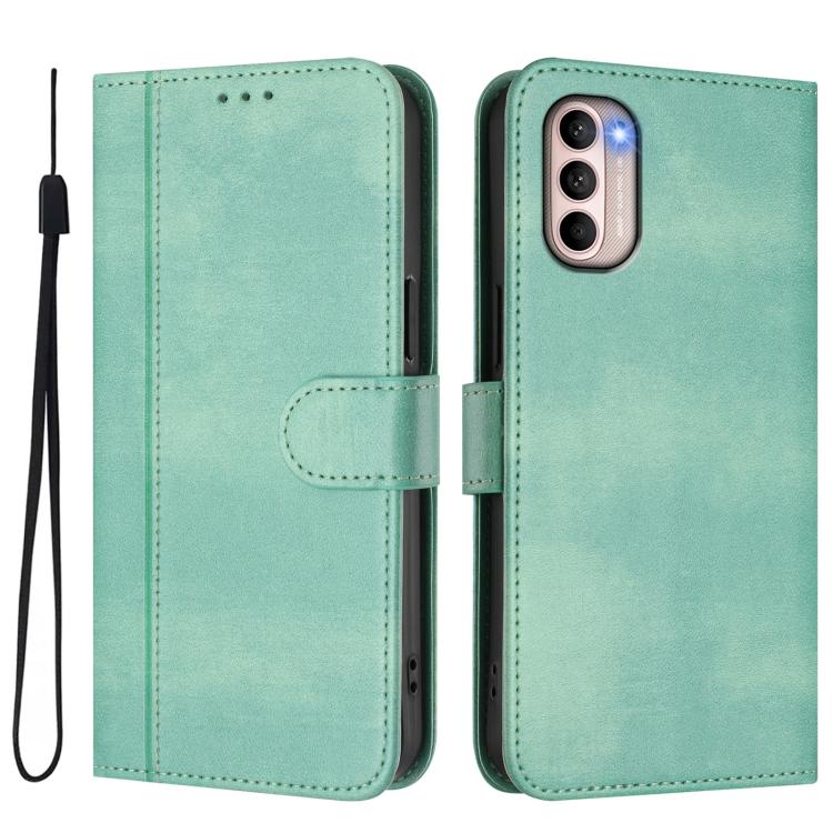 For Motorola Moto G31 4G Global / G41 4G Line Splicing Buckle Retro Leather Phone Case