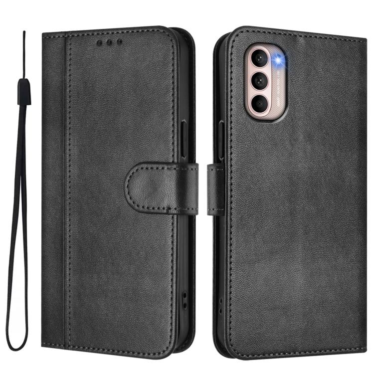 For Motorola Moto G31 4G Global / G41 4G Line Splicing Buckle Retro Leather Phone Case