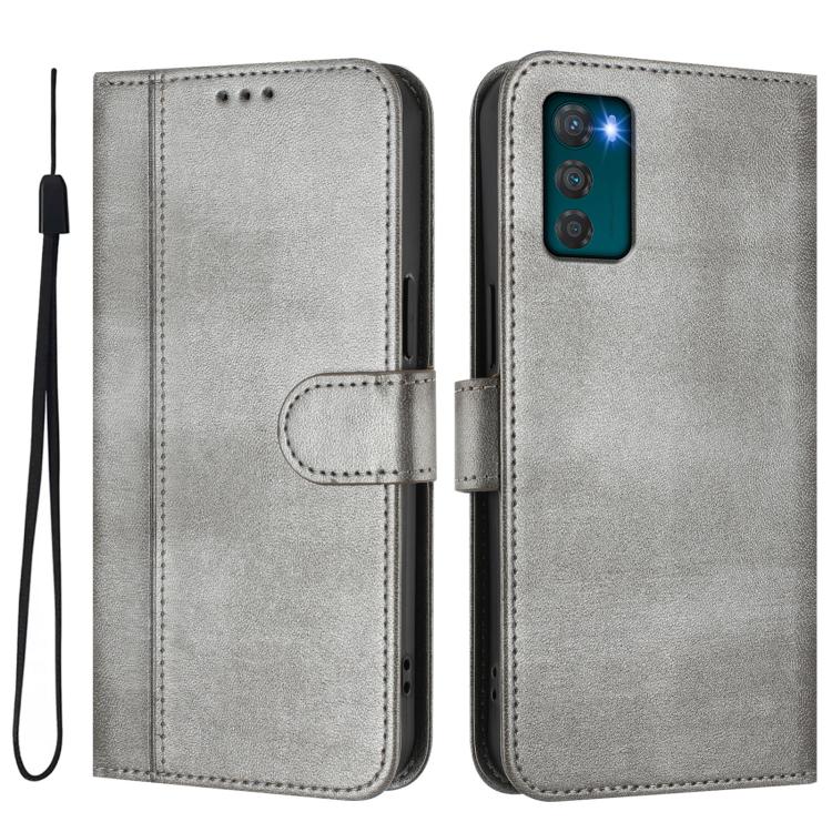 For Motorola Moto G42 4G Line Splicing Buckle Retro Leather Phone Case