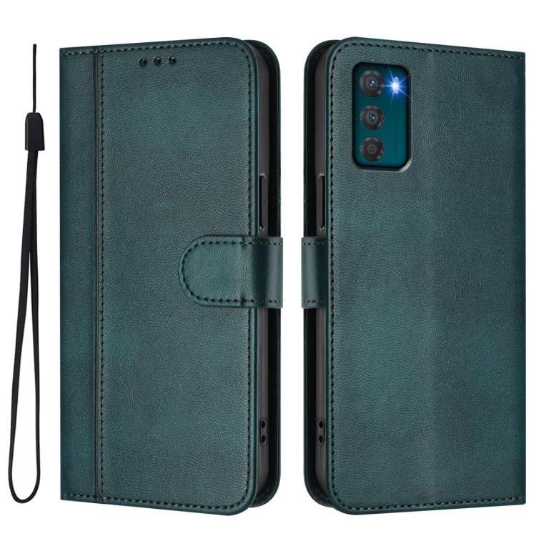 For Motorola Moto G42 4G Line Splicing Buckle Retro Leather Phone Case