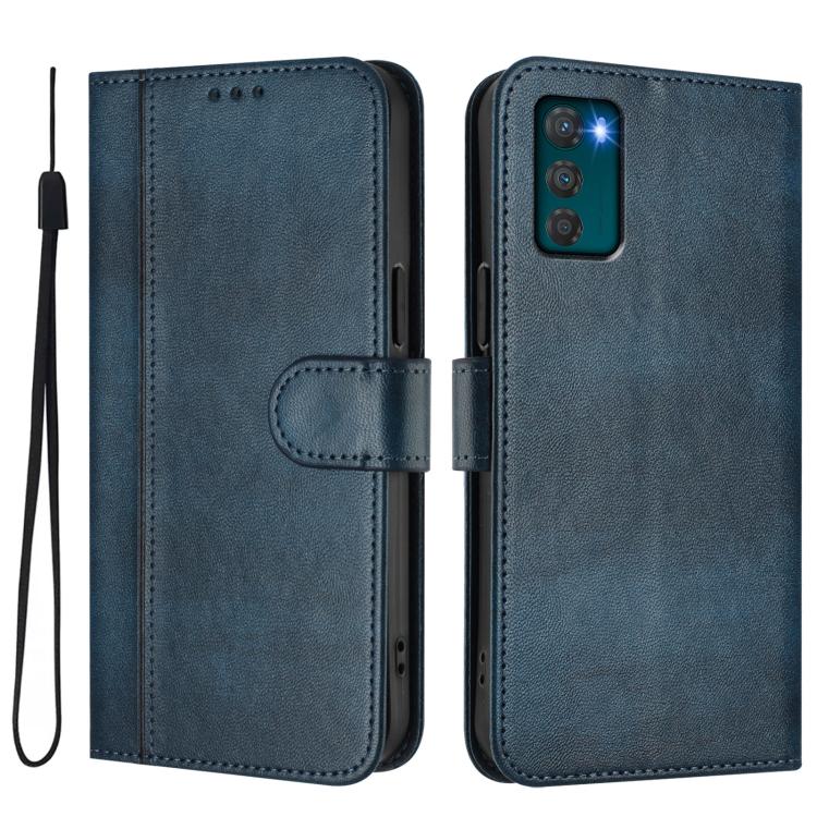 For Motorola Moto G42 4G Line Splicing Buckle Retro Leather Phone Case