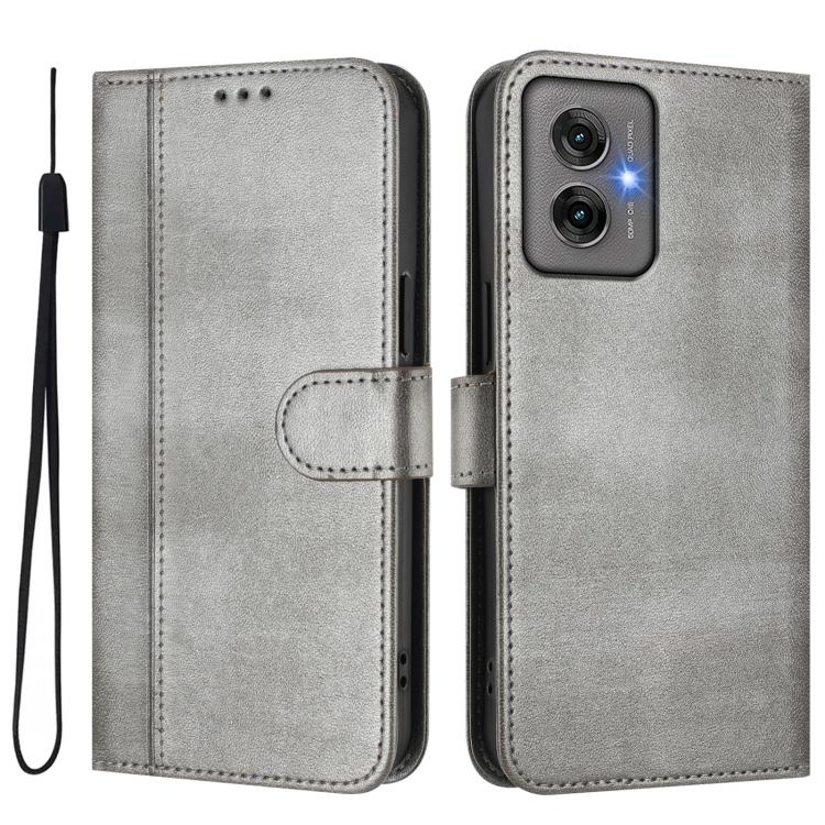 For Motorola Moto G55 5G Line Splicing Buckle Retro Leather Phone Case