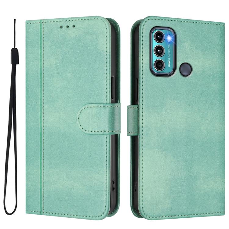 For Motorola Moto G60 / G40 Fusion Line Splicing Buckle Retro Leather Phone Case