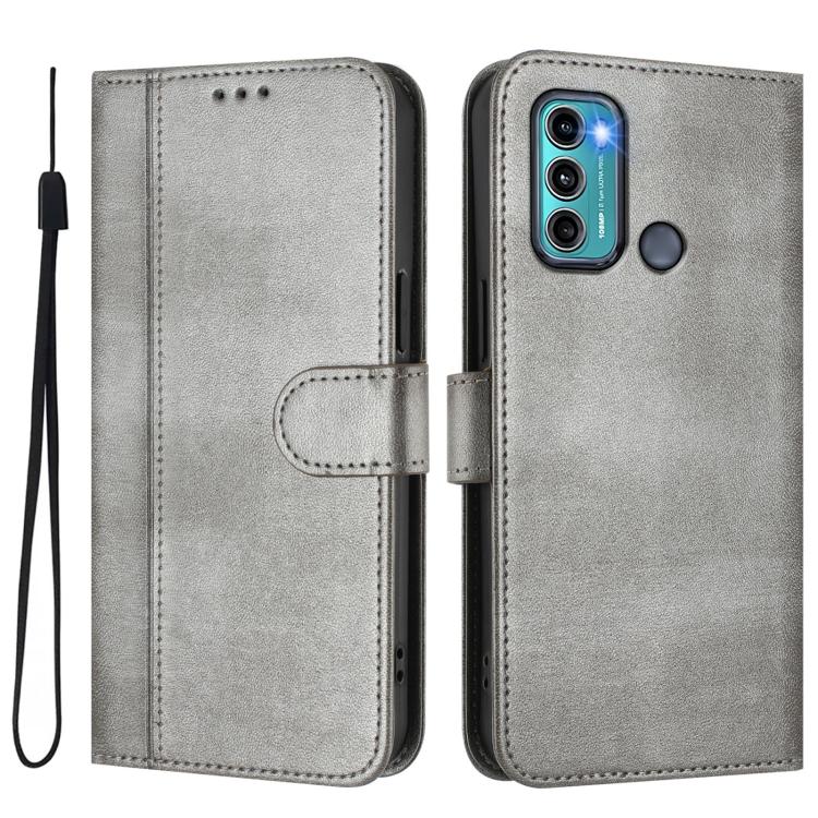 For Motorola Moto G60 / G40 Fusion Line Splicing Buckle Retro Leather Phone Case