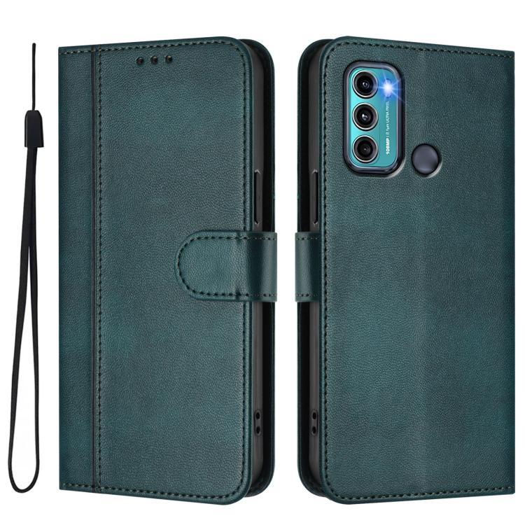 For Motorola Moto G60 / G40 Fusion Line Splicing Buckle Retro Leather Phone Case