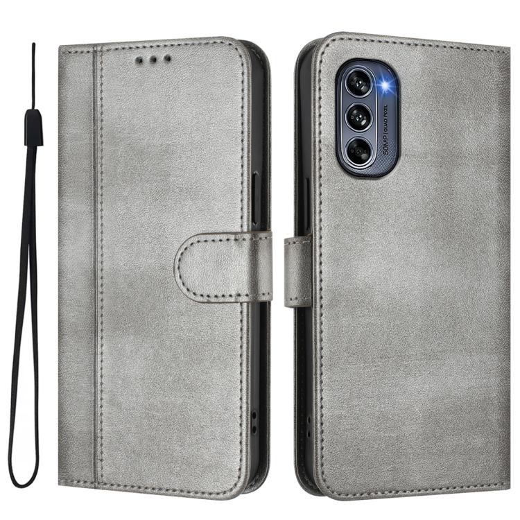 For Motorola Moto G62 5G Global / India Line Splicing Buckle Retro Leather Phone Case