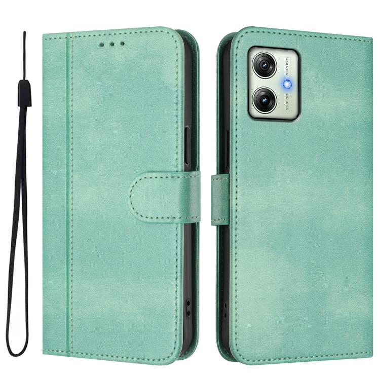 For Motorola Moto G64 India / G54 5G India Line Splicing Buckle Retro Leather Phone Case