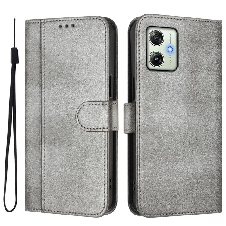 For Motorola Moto G64 India / G54 5G India Line Splicing Buckle Retro Leather Phone Case