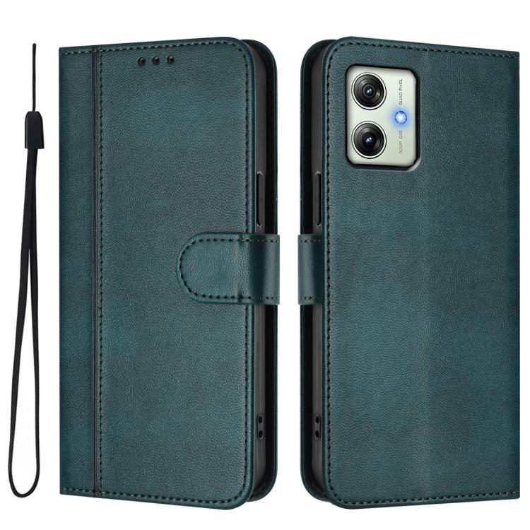 For Motorola Moto G64 India / G54 5G India Line Splicing Buckle Retro Leather Phone Case