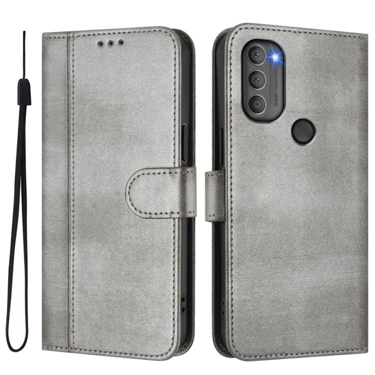For Motorola Moto G71 5G Line Splicing Buckle Retro Leather Phone Case