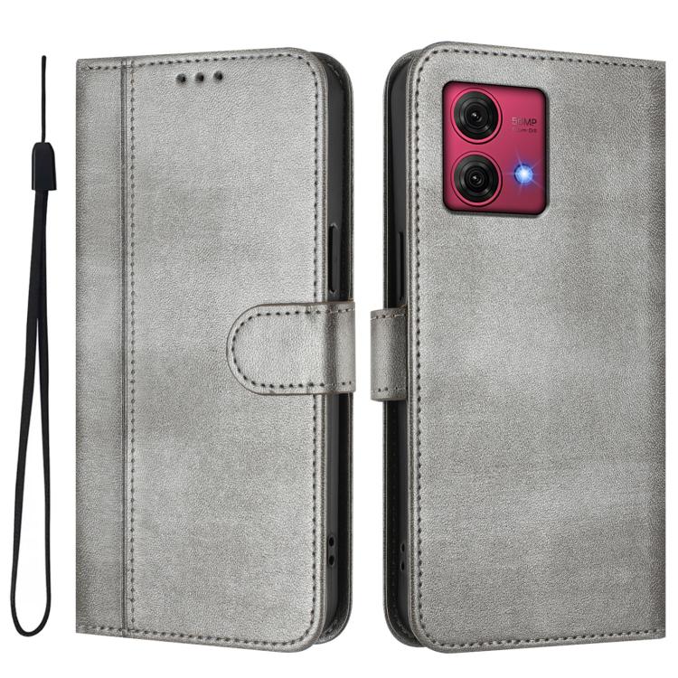 For Motorola Moto G84 5G Line Splicing Buckle Retro Leather Phone Case
