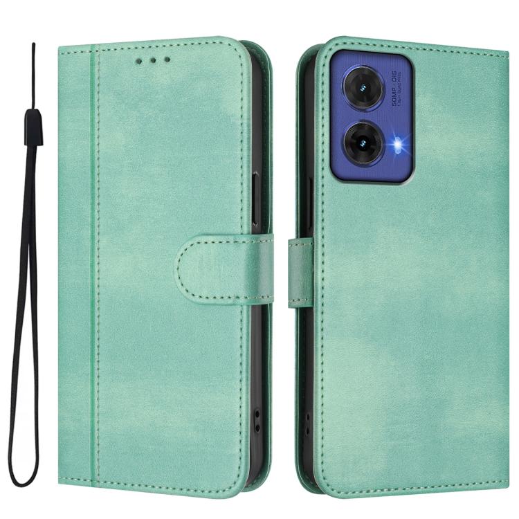 For Motorola Moto G85 5G Line Splicing Buckle Retro Leather Phone Case