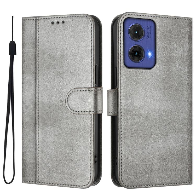 For Motorola Moto G85 5G Line Splicing Buckle Retro Leather Phone Case