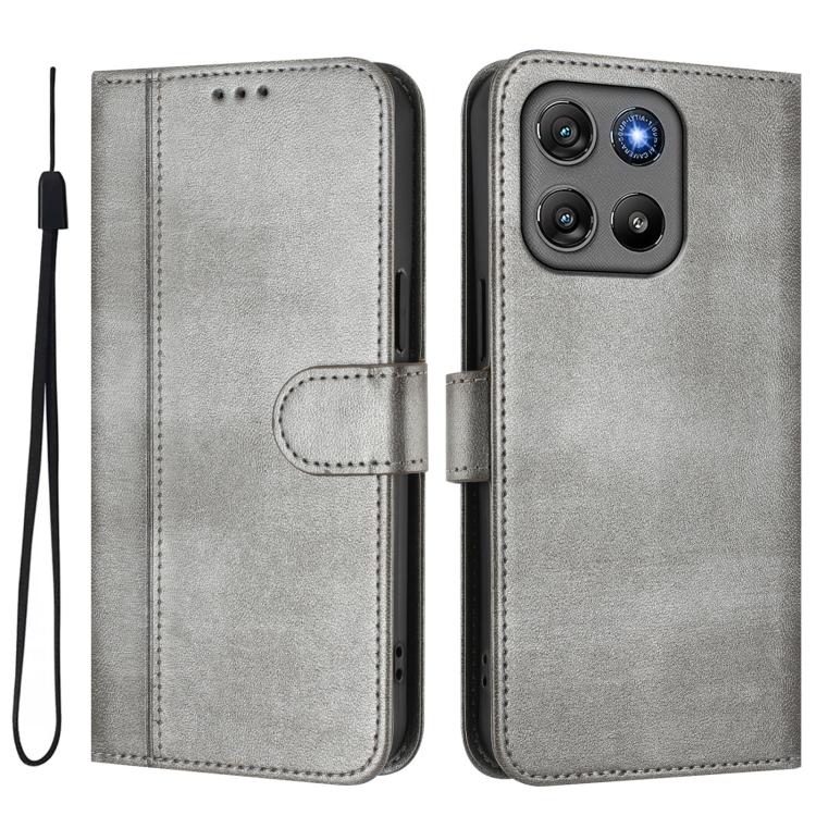 For Motorola Moto G67 Power 5G Line Splicing Buckle Retro Leather Phone Case