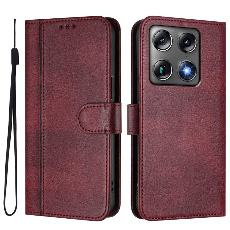 For Motorola Moto X70 Air Pro / Signature 5G Line Splicing Buckle Retro Leather Phone Case